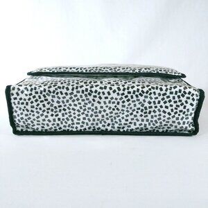 Vintage Makeup Bag Lancome Black/White Hinged Zipper/Pocket Square Collectible